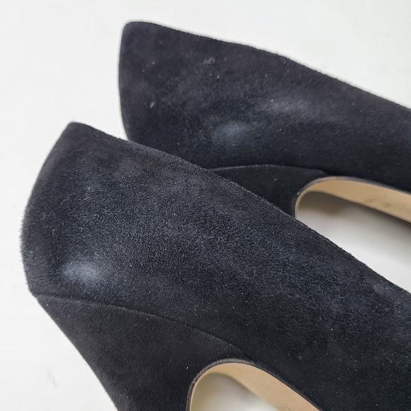 Kate Spade New York Black Marabou Suede Feather Pom Pumps - Picture 7 of 11